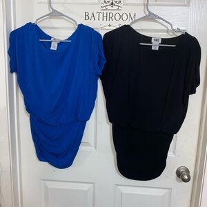 Monroe & Main Blue and Black Blouses